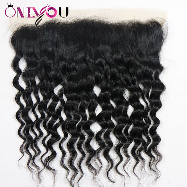 Water Wave Human Hair Extensions 13x4 Free Part Lace Frontal Cheap Brazilian Virgin Hair Closure Suit For Natural Wave Bundles with Frontal