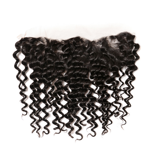 8A Ear to Ear 13x6 Full Lace Frontal Closures TOP 8A Brazilian Malaysian Straight Body Wave deep kinky curly Virgin Human Hair Closure