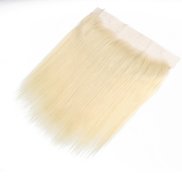 8A Brazilian Human Hair 13x4 Ear To Ear Lace Frontal straight 613# Blonde Color Human Hair Closure with Baby Hair