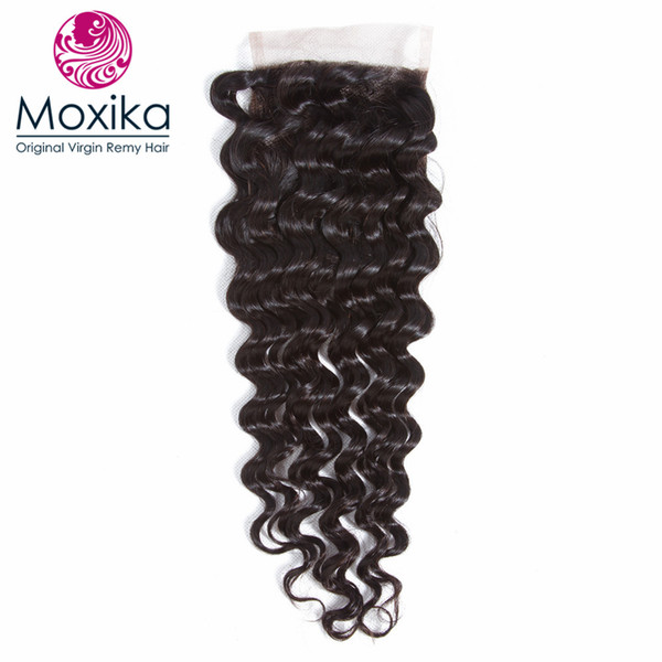 Moxika Peruvian Lace Closure With Deep Wave Hair Human hair 4x4