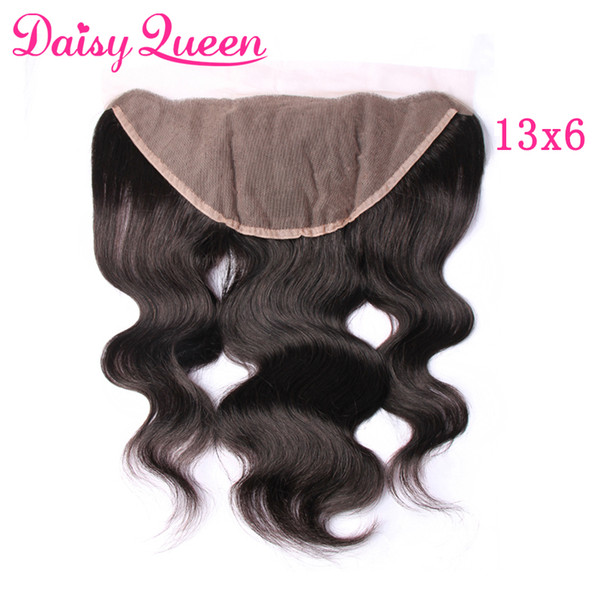 13x6 Lace Frontal Brazilian Body Wave Human Hair Closure With Baby Hair Bleached Knots Pre Plucked 8A Body Wave Full Frontal Lace Closure