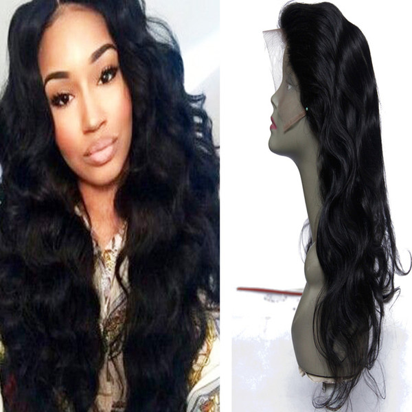 Evermagic 360 lace front human hair for black women Body Wave Brazilian virgin hair natural color 