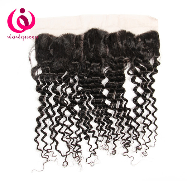 Ear to Ear Lace Frontal Closure Brazilian Peruvian Malaysian Indian Mongolian Deep Wave Lace Frontals 13x4 Closure