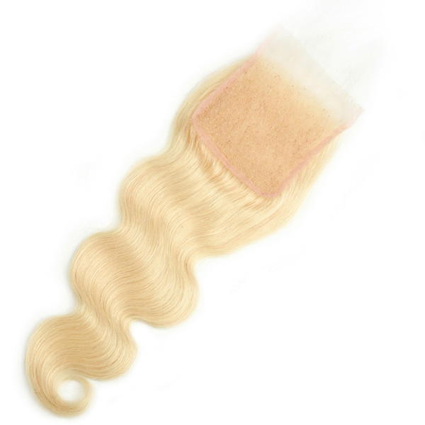 #613 Bleach Blonde Lace Closure 4*4 Inch Swiss Lace Human Body Wave Hair Closure Hotlove Remy Hair 613 Light Blonde Products