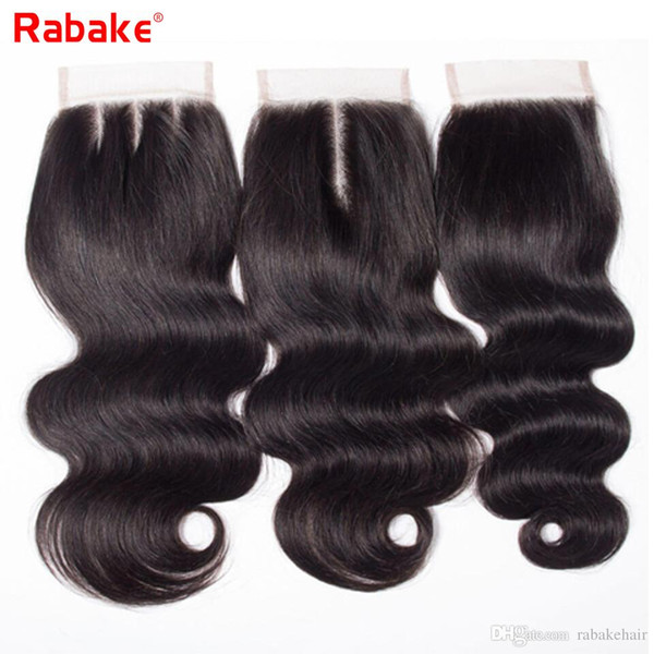 8A Body Wave Lace Closure Brazilian Virgin Human Hair Wholesale Brazilian Body Wave Hair Closures 4x4 Swiss Lace Free Part Middle Third Part