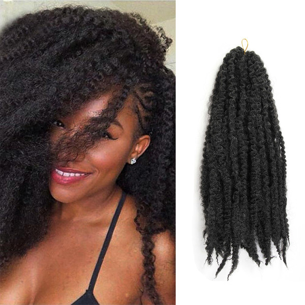 5pcs/lot Marley Braids Kanekalon Synthetic Braiding Hair Bulk Afro Kinky Twist 18inch Crochet Braids Synthetic Hair Extensions