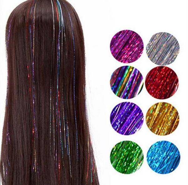 Fashion Europe and America colorful no trace female highlights laser hairline gold silk colorful strips hairpin rainbow silk