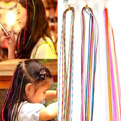 Hair Styling Tool Silk Cord Hair Knitting Braided Rope Headband Jewelry Design Hair Accessories For Girls DIY Ponytail