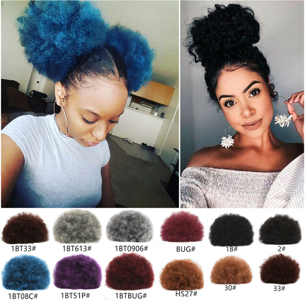 New Real Thick Drawstring Afro Bun Puff Kinky Curly Pony Tail Hair Extensions