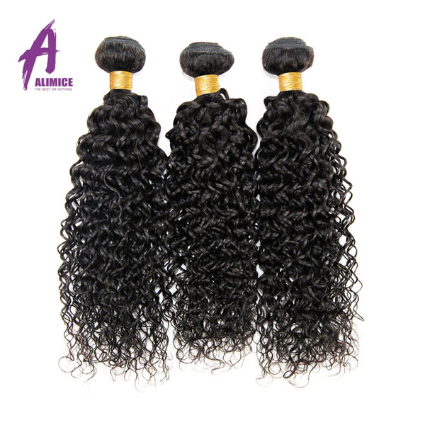 Alimice Hair Brazilian Water Wave Human Hair Weave Bundles 100% Weaving Non Remy Extensions 100g/pc Free Shipping