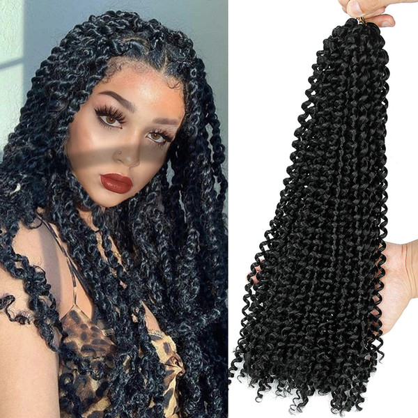 18'' Crochet Braid Hair For Braiding Synthetic Hair Extension Water Wave Long Bohemian Curly Crochet Hair Twist