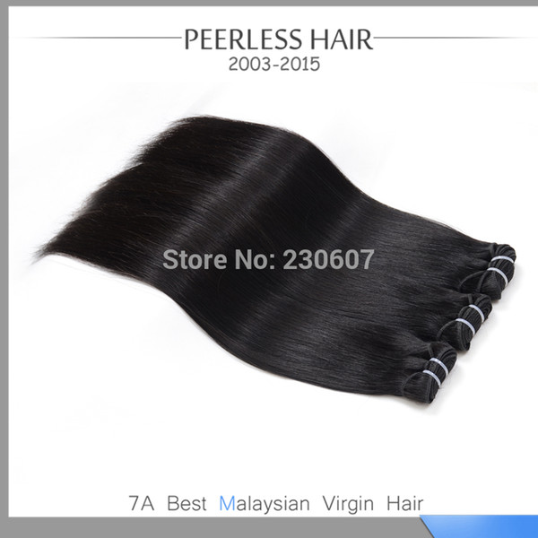 Wholesale-Wholesale Price 7A Malaysian Virgin Hair Silky Straight 3Pcs Lot 1B Natural Black Human Hair Extension Weave Bundles 12 To 28