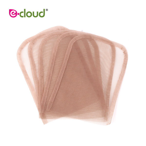 5pcs/bag 4X4inch Swiss Lace Closure Frontal Base Brown Hand-woven Hair Net Piece For Making Lace Cap Closure Accessory