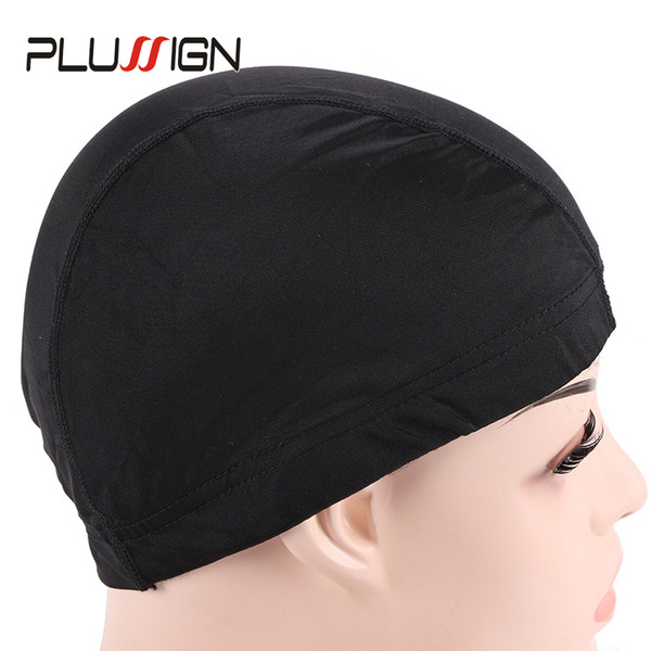 1PC Cheap Good Spandex Mesh Dome Caps For Making Black Snood Nylon Strech Glueless Dome Hairnets With Elastic Band For