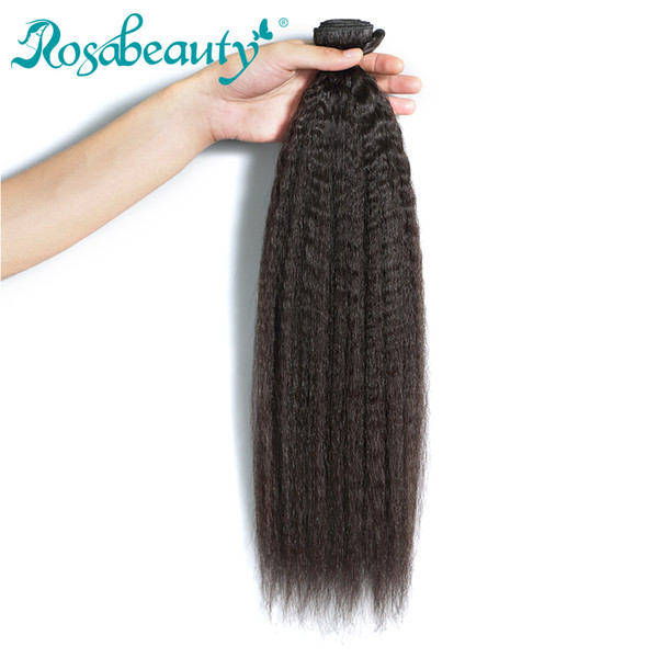 Rosa Beauty Peruvian Virgin Hair Kinky Straight Hair 1 Piece 100% Natural Human Hair Weaves Bundles Free