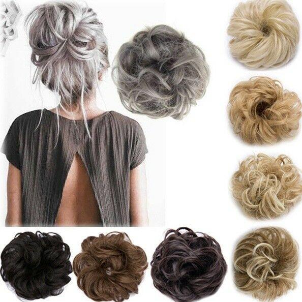 Women New Pony Tail Messy Curly Hair Extension Bun Hairpiece Scrunchie High Quality Silky and Smooth Fiber