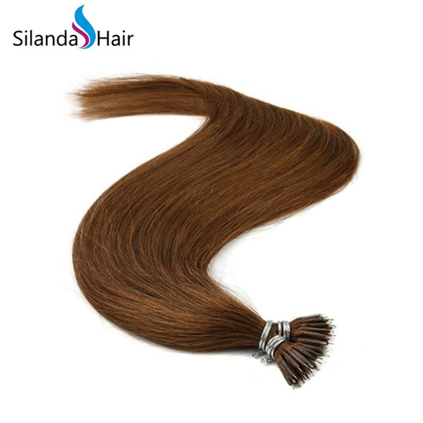 #30 Nano Ring Bead Link Extensions Remy Human Hair Extensions 20 Inch 1.0g/s 50 strands/pack 