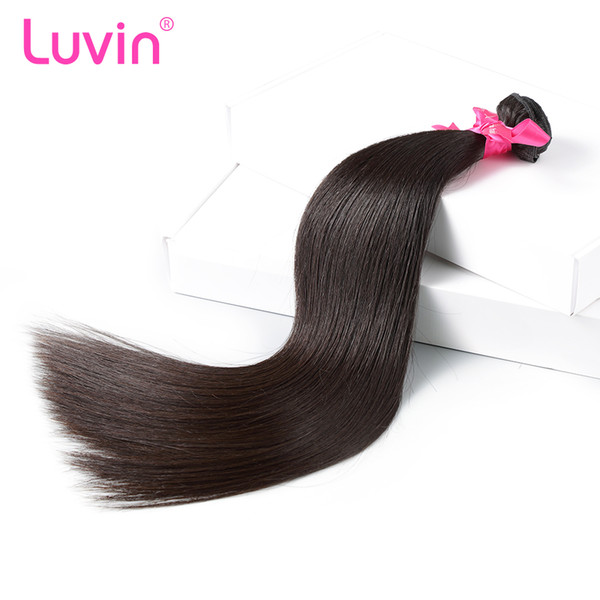 Luvin Brazilian Virgin Hair Bundles Straight Human Hair Weave 1PC Extensions 8-28inch Natrual Color 