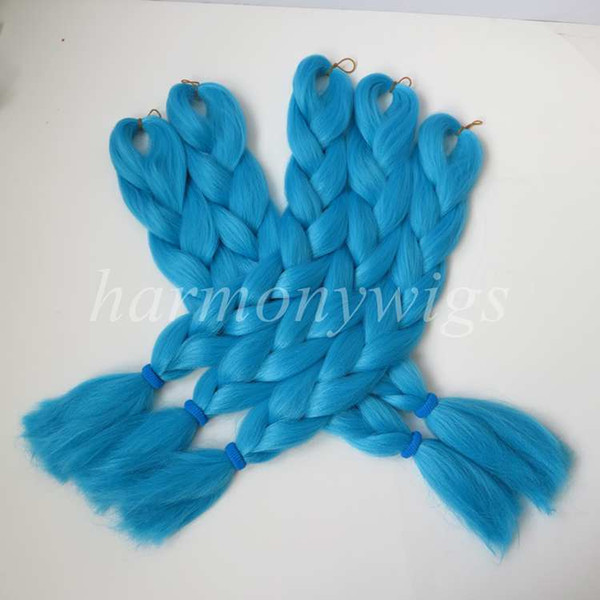 Kanekalon Jumbo braiding hair 24inch Folded 80g Solid TROPICS BLUE Color Xpression Synthetic Braids hair Extension T4535 in stock