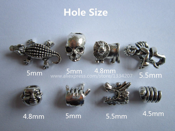 Wholesale-8Pcs/Lot mix metal hair braid dread dreadlock beads clips cuff approx 4.5-5.5mm hole