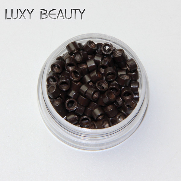 1000pc Screw Aluminium Micro Rings Links Dark Brown Beads Tubes for I tip Hair Tools Professional rings 4.5x3.0x3.0mm