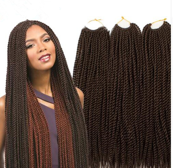 free shipping 30strands Each Pack 70gram Havana Mambo Twist Crochet 18inch Ombre Senegalese Twist Hair Crochet Jumbo Ombre Braid Hair Twist