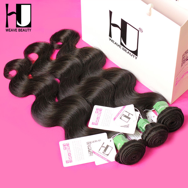 Wholesale-HJ Weave Beauty 8a Mink Brazilian Virgin Hair Body Wave 3Bundles 100% Unprocessed Human Hair Weave 