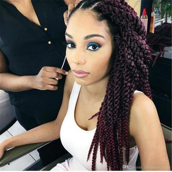 Free Shipping 3D Cubic Twist Crochet Braids Afri Naptural TM Split Synthetic Ombre Havana Mambo Senegalese Freetress Twist Hair Extensions