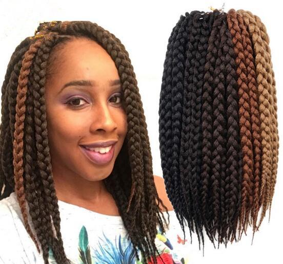 Free Shipping Box Braids Hair Crochet 12'' Crochet Hair Extensions Synthetic Crochet Braid Senegalese Twist Braid Hair Jumbo Hairstyles