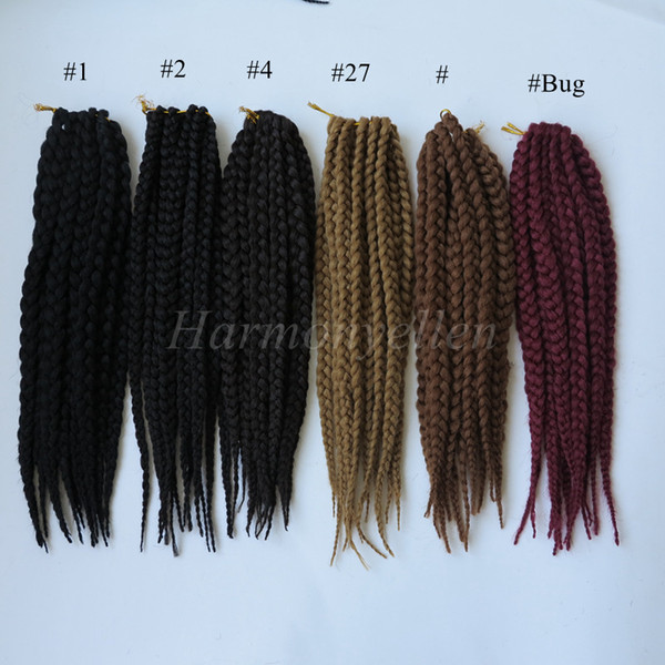 Wholesale 12inch Box Braids Hair 80g/pack Bulk Crochet Braids Hair Extensions Latch Hook Senegalese Havana Mambo Twist Braiding Hair