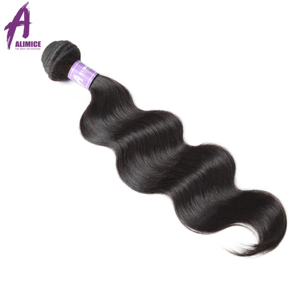 Malaysian Body Wave Hair Bundles 100% Human Hair Weave Bundles Alimice Extension Non-Remy Weaving 100g Natural Color