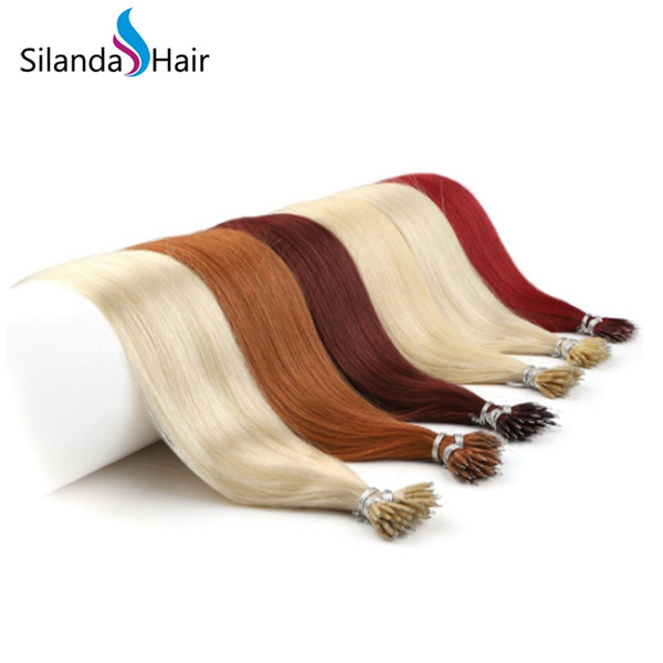 Silanda Hair Premium Remy Hair Extension Nano Bead Nano Tip Human Hair Extensions 16 Inch 1.0g/s 50 strands/pack