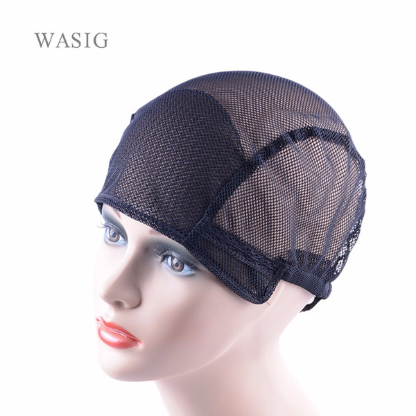 1Pcs Free Shipping black full lace caps for making Free Size net cap weaving caps with adjustable straps back