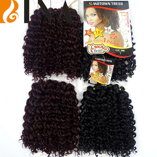 synthetic kinky curly hair extensions 18inch crochet braids kanekalon jerry curl for braiding hair afro short curly extension