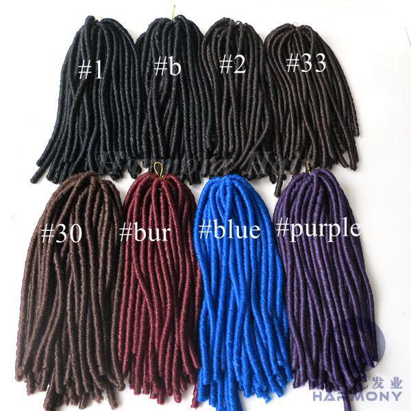 Free Shipping Kanekalon Twist Braids Hair Soft Dread Lock Twist Hair Synthetic Hair Extension 18