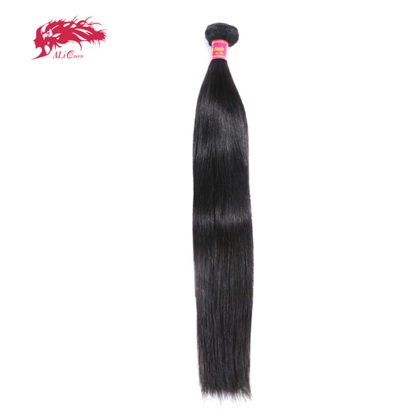 Brazilian Straight Hair Weave 1 Piece Natural Black Remy Hair Free Shipping Ali Queen Products 100% Human Bundles