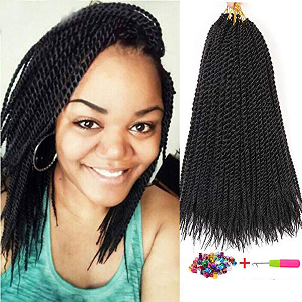 16Inch Handmade Crochet Braids Senegalese Twist Hair Extensions Ombre Kanekalon Braids 30Strands/pc