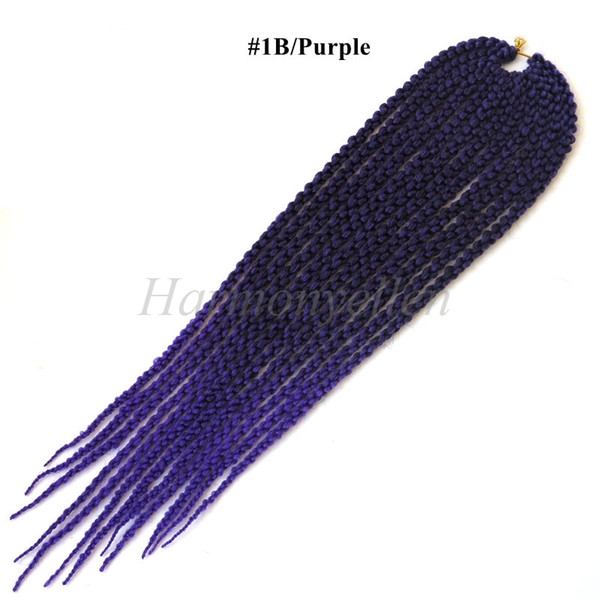 Whoslesale Price Purple color 22inch 120g 3d cubic twist crochet braids ombre braiding hair Havana braid twist hair