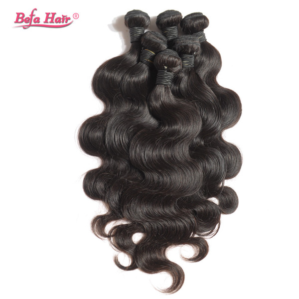 Wholesale- Befa hair products Body Wave Virgin Indian Hair 5pcs/lot Grade 6A Indian Hair Weave Bundles 12