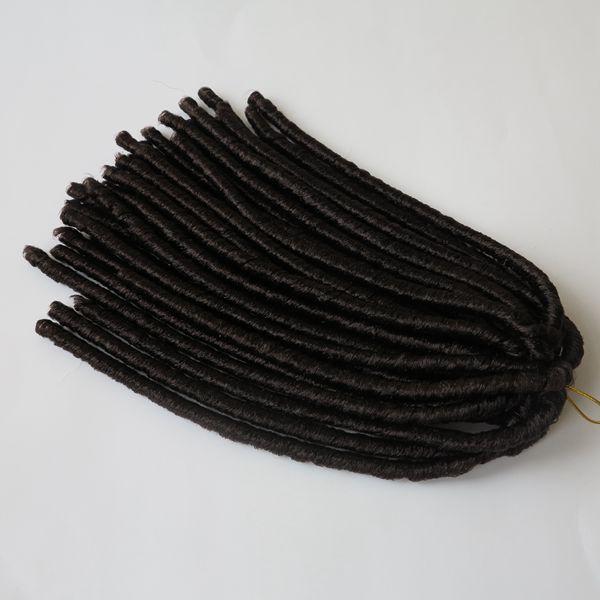 Free Shipping Synthetic Hair Extension Soft Dread Lock Color#1,#2,#4,#30,#33, 18