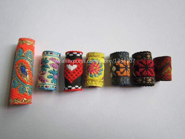 Wholesale-Free shipping 7Pcs/Lot mix fabric hair braid dread dreadlock beads clips cuff approx 8-12mm hole NO.03