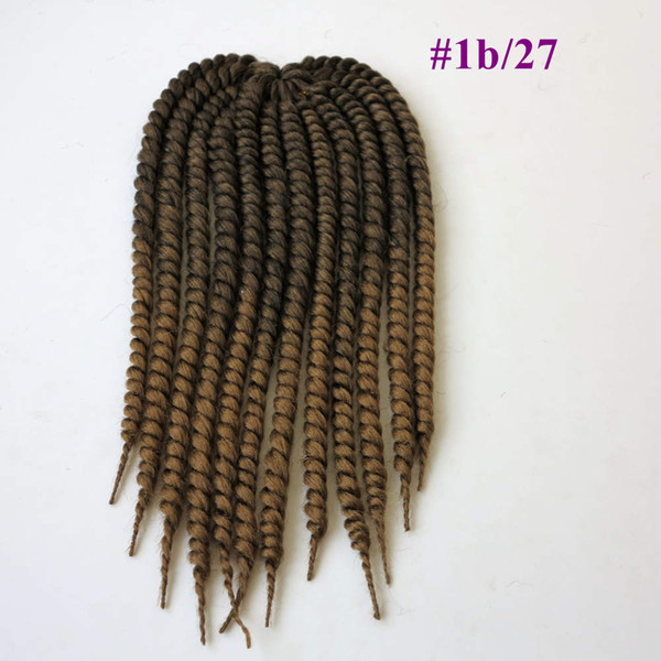 STOCK Synthetic senegalese afro twist braiding hair Havana mambo twist crochet braids hair (Color #1b/27) 18inch 110grams