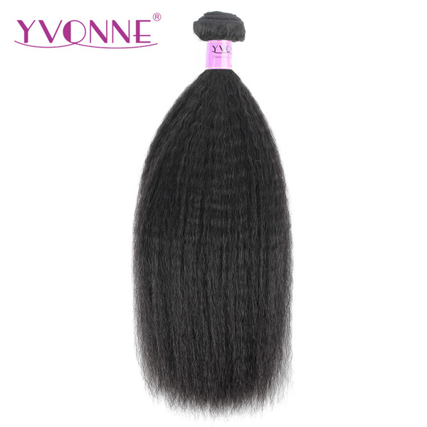 Yvonne Kinky Straight Brazilian Virgin Hair 1 Piece Natural Color 100% Human Hair Weaving Free 