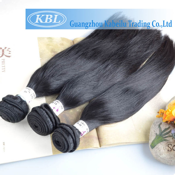 Wholesale-KBL Grade 7a Unprocessed Brazilian Virgin Hair Straight Top Quality 100% Cheap Remy Human Kinky Straight Hair Weave Extensions