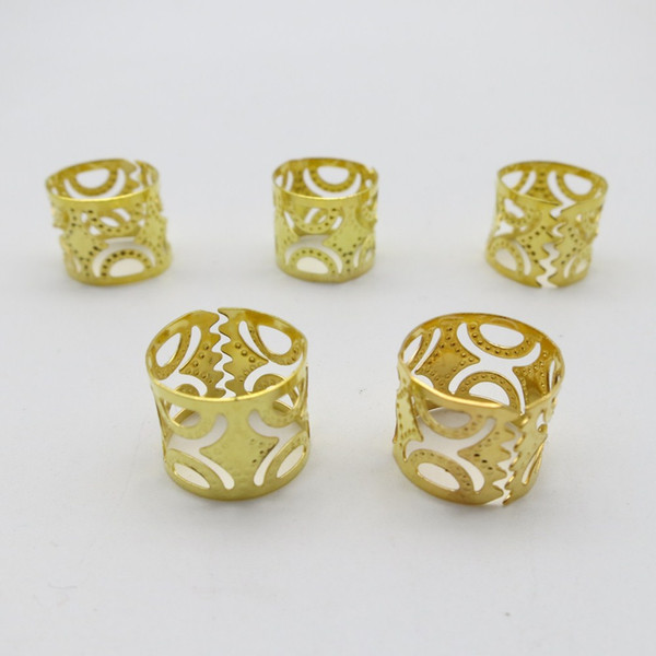 Big Size 50Pcs/Lot Golden Plated 10/12mm hair dread Dreadlock Beads adjustable cuff clip approx 11mm hole clip