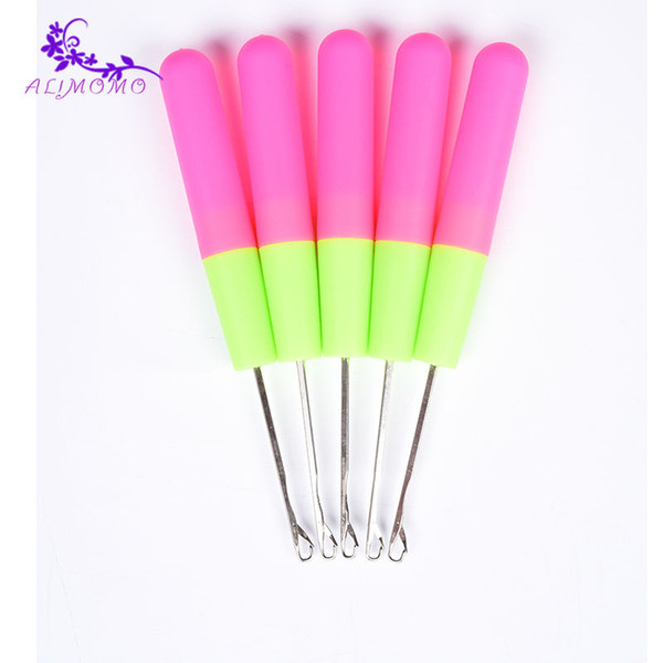 Wholesale-Best Selling Plastic Crochet Latch Hook Needle 2pieces/lot For Synthetic Braiding Hair Accessories Weaving Thread