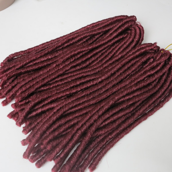 Kanekalon synthetic hair synthetick dread locks twist hair extensions dreadlocks braiding hair ( Burgundy Color ) HARMONY 18inch 110grams