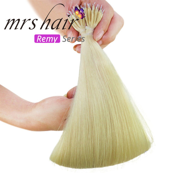 MRSHAIR 18'' Cuticle Remy Micro Beads Hair Extensions Nano Ring Links Human Hair European Pre Bonded Hair Extensions #27 Light Blonde