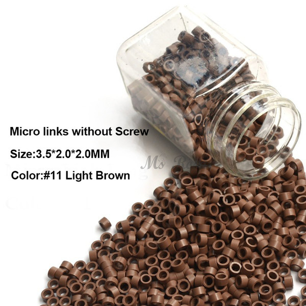 Aluminum Micro Links 3.5*2.0*2.0MM 1000Pcs/Bottle Dark Brown #3 Micro Rings Micro Beads For Hair Extension Hot Sale