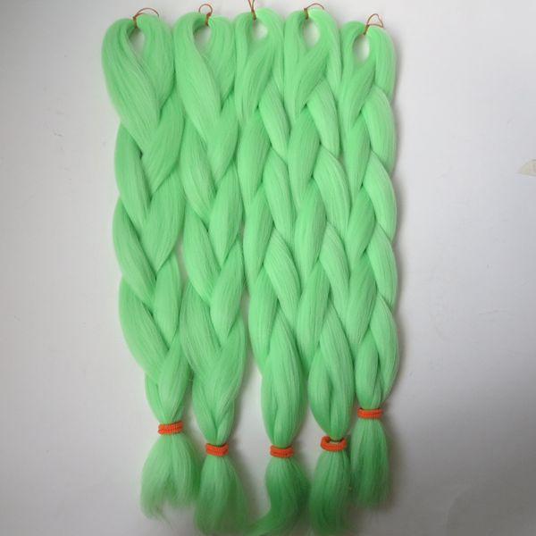 Kanekalon synthetic Braiding Hair 24inch 80g PISTACHIO GREEN Xpression Jumbo synthetic Crochet Braids hair extensions T0220